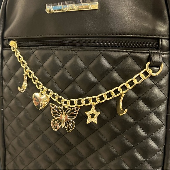 ??NWT- LUV BETSEY BY Betsey Johnson Faux Leather Quilted Charm BACKPACK ?? main image 7